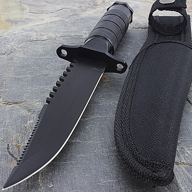 Defender 8" Sharp Bowie Fixed Blade Tactical Combat Survival Kit