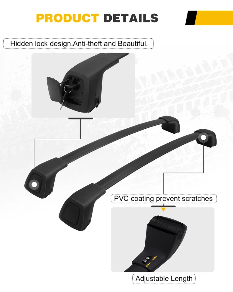 Barras transversales portaequipajes bloqueables para Mercedes-Benz GLC X253 2016-2022 Foto 4 de 4