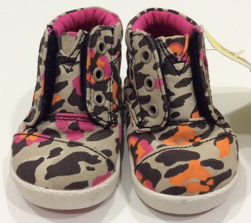 *NEW* TOMS Toddler Girls Paseo Fuchsia Floral Leopard Print Slip-On Sneaker Sz 3 - Picture 4 of 10