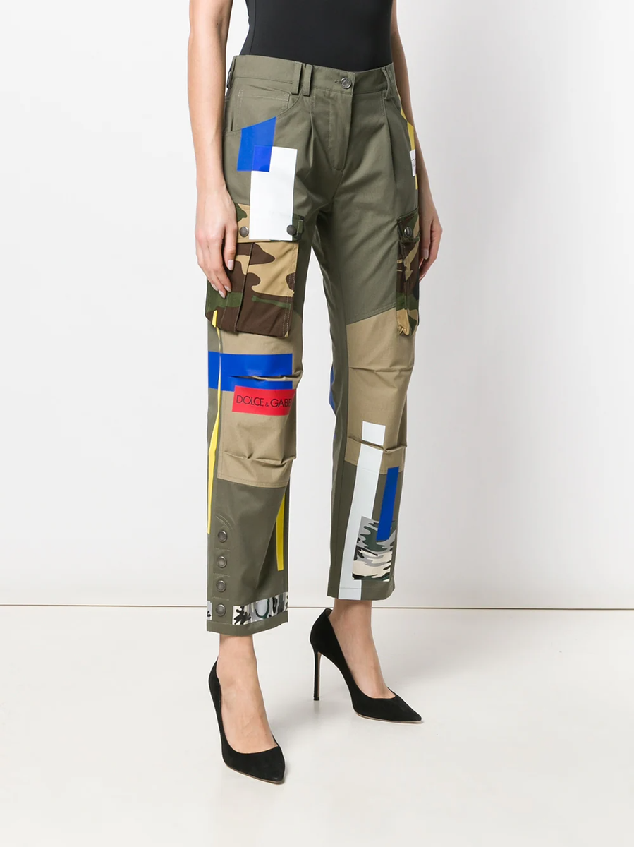 Pantalon Cargo Dolce & Gabbana – Coton Vert Militaire – Taille XS (IT36) – Neuf