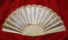 FAN EVENTAL IMPORTANT STICKS AND SILK HAND FAN, XIX th
