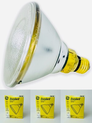 Set of 3 GE Spotlight Medium Base Light Bulb Indoor & Outdoor, PAR38, 150W, 120V