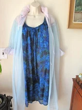 Vintage Trillium Sheer Nylon Nightgown & Sheer Robe Sz Medium Blue/Purple