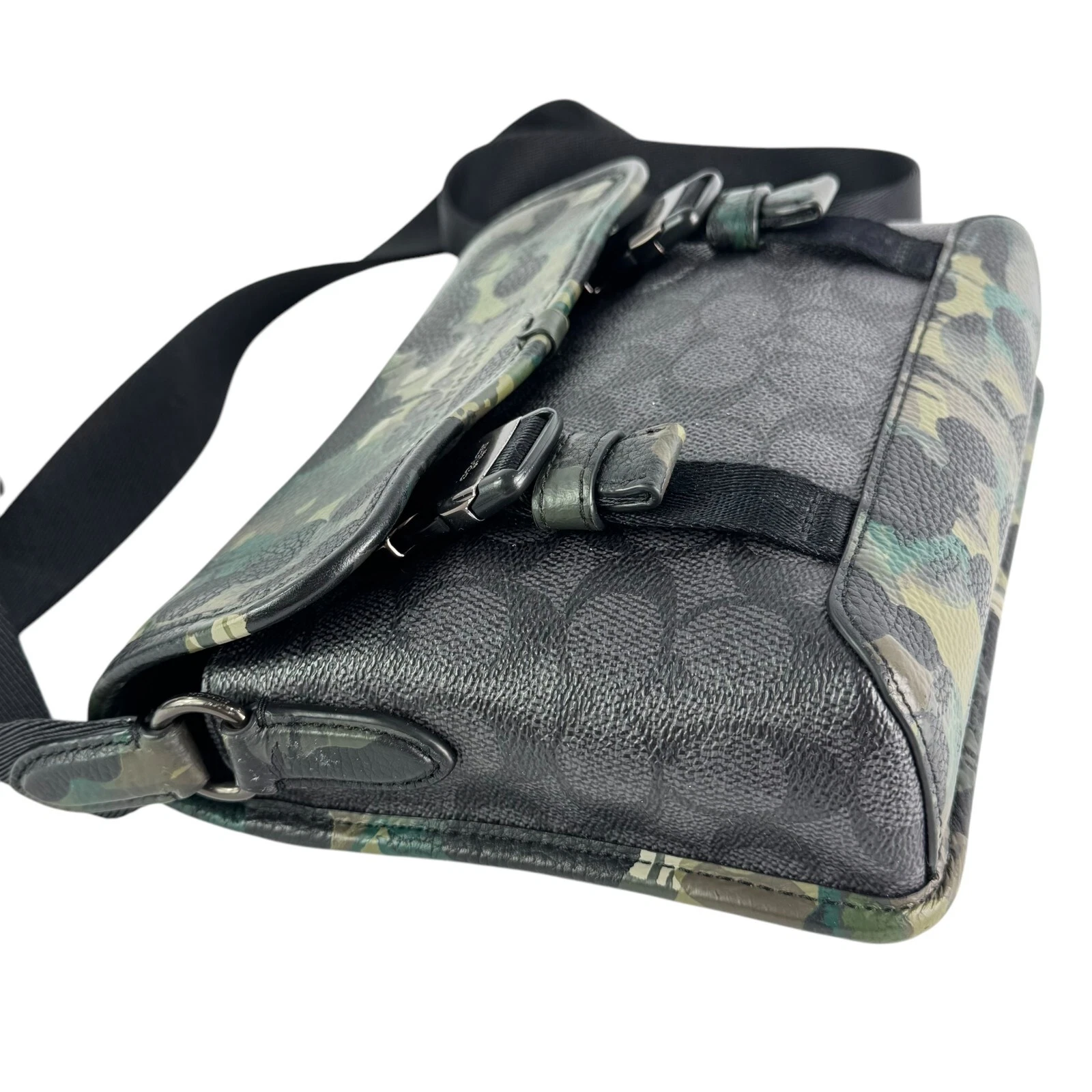 Tracolla ibrida Coach League in Cavas rivestita firmata con stampa mimetica