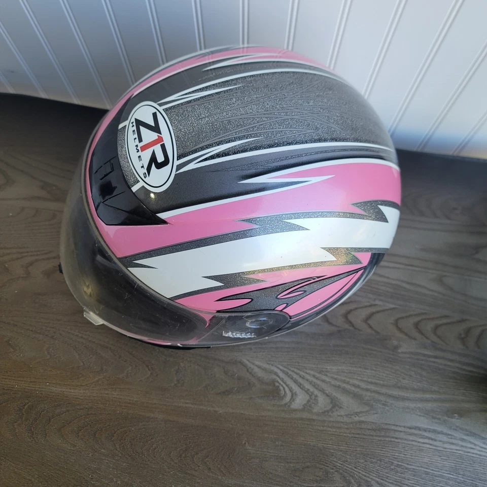 Z1R Stance Motorcycle Helmet Full Shield Clear Gray Pink Black Sz Small - Изображение 3 из 4