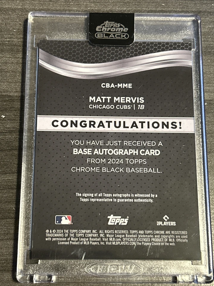 2024 Topps Chrome Black Matt Mervis Green Refractor Auto #d/99 Cubs #CBA-MME - Image 2 of 2