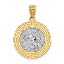 14K Two-Tone Gold Jesus Medal Pendant 1.46g Perfect Gift for Her