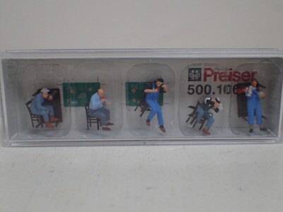 Preiser USA Bahnpersonal Pause  Stuhl Tisch 10601 H0 1:87 OVP 5 Fig