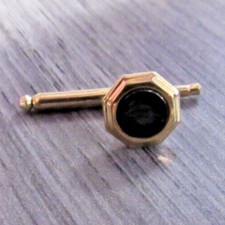 SINGLE 1 3/8" Black Octagon Vintage Formal Tuxedo Prom Groom Shirt Stud f17