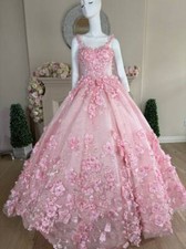 Ball Gown Pink Quinceanera Dresses Cubic Floral Sweet 16 dress Off Shoulder