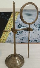 Solid Brass Magnifying Glass Vintage Adjustable Stand Magnifier Gift Handmade