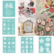 Christmas Pattern DIY Silkscreen Stencil Reusable Self-Adhesive Mesh Stencils