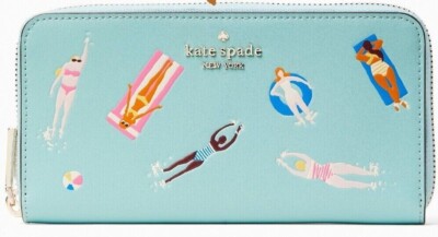 Kate Spade Large Continental Wallet Blue Poolside ZipAround  display picture 1