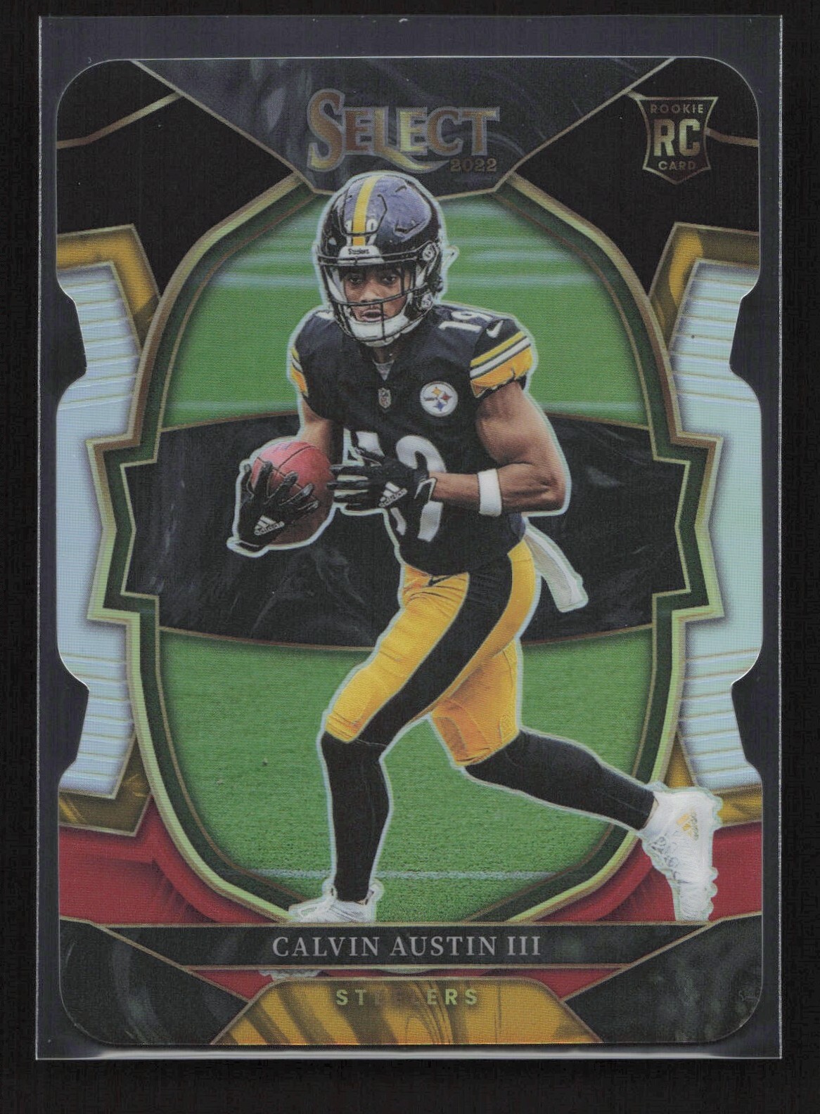 2022 Panini Select Black Red Prizm Die Cut Calvin Austin III RC #65 Pittsburgh