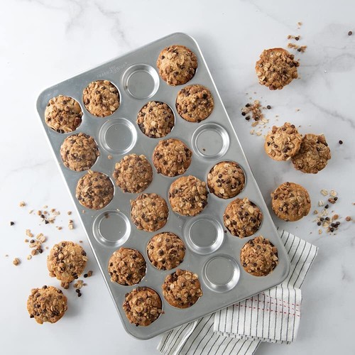 Nordic Ware 24 Cup Natural Aluminum Muffin Pan Durable Bakeware Made in USA - Picture 3 of 5