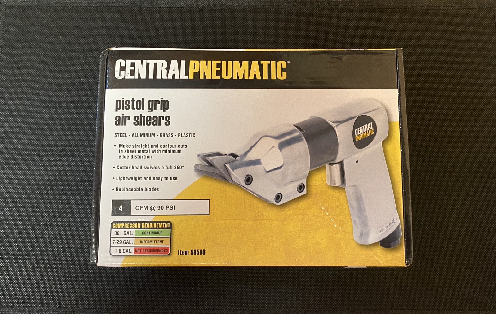 Central Pneumatic Pistol Grip Air Shears Model 98580