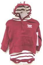 NCAA Oklahoma Sooners 6 Month Stripe Hooded Creeper Crimson Two Feet Ahead #230