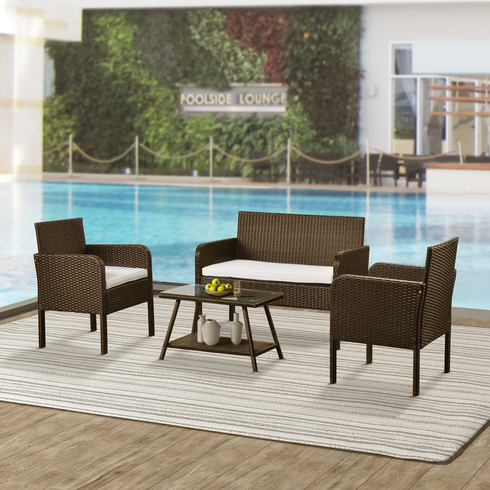 Starsong Ms089 Corvus 4 Piece Outdoor Seating Group With Cushions For Sale Online Ebay