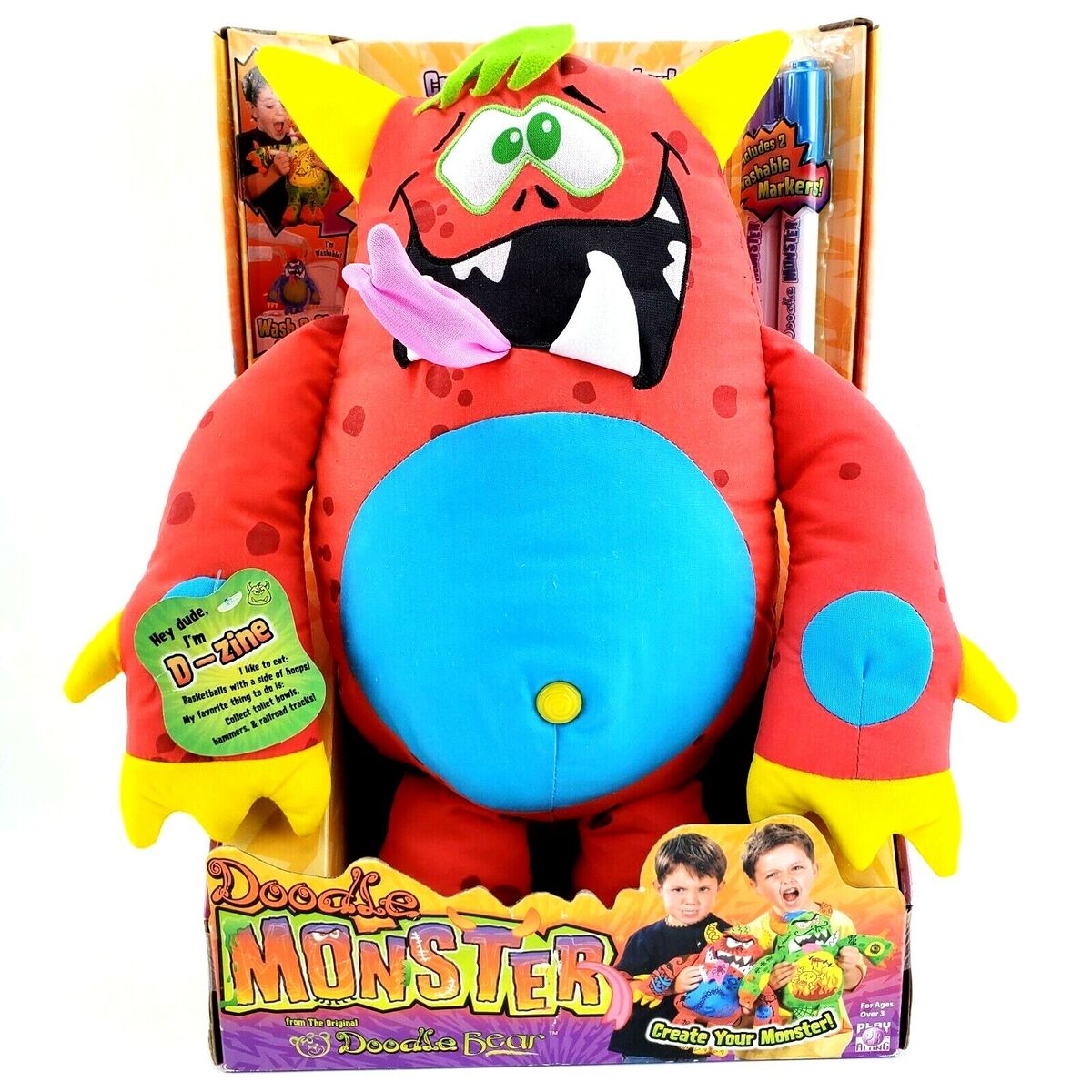 Rare Doodle Bear Red Doodle Monster D-Zing Jakks Pacific Rare Doodle Bear Red Doodle Monster D-Zing Jakks Pacific