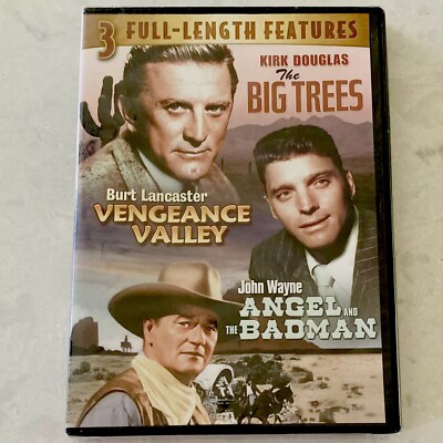 3 Full Length Features DVD Angel & the Badman, The Big Trees & Vengeance Valley