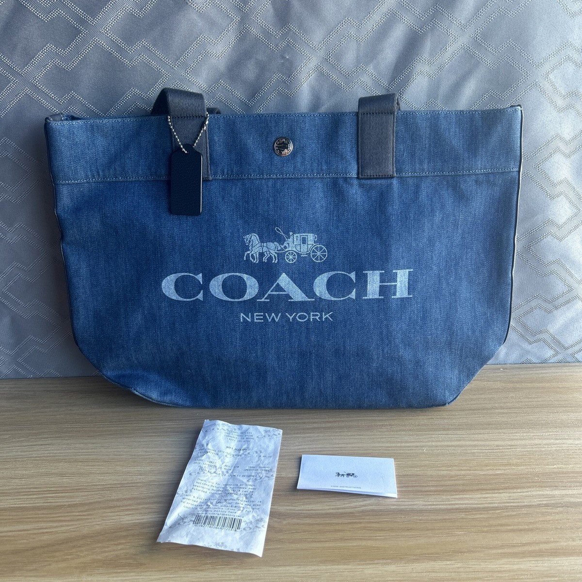 New Coach Tote Bag Shoulder Denim F25902 Women | eBay