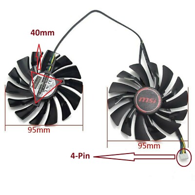 DC12V PLD10010S12HH 0.40A 4PIN Cooling Fan for MSI GTX1080Ti 1080 1070 #