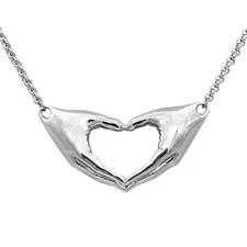 Hand Heat Necklace Friendship Pendant Stainless Steel By Controse