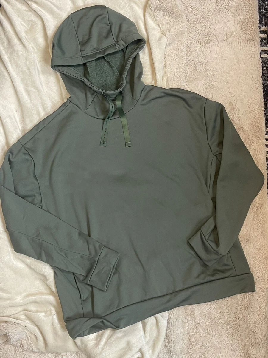 Nike Dri Fit Green Hoodie Size S Olive Green Polyester Athletic Sweatshirt