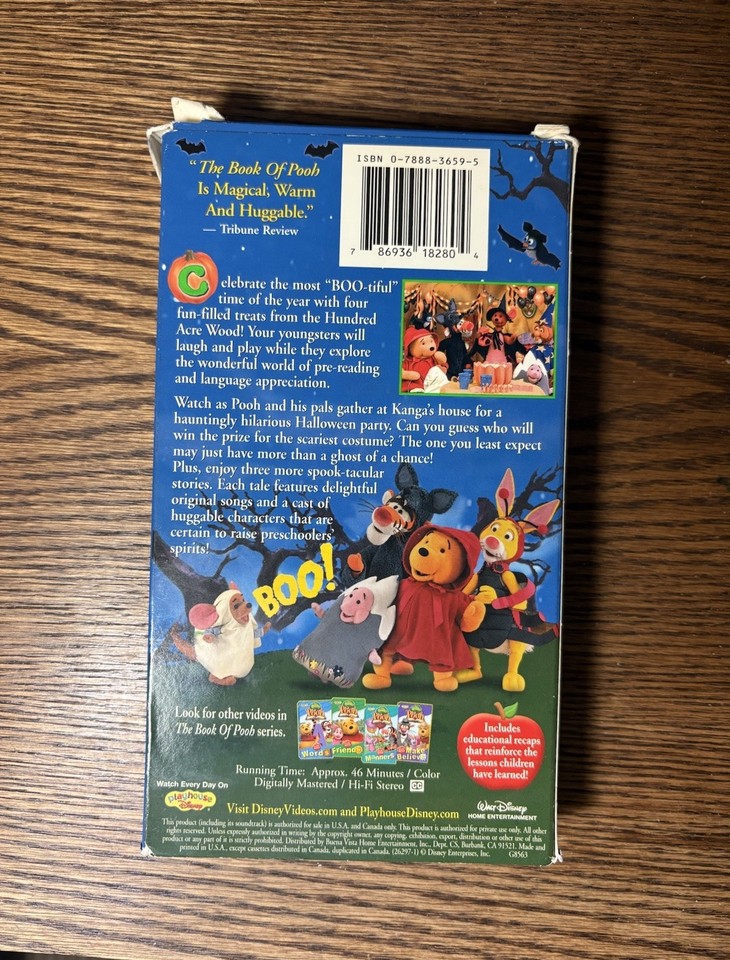 The Book of Pooh Just Say Boo (VHS,2002) Playhouse Disney Halloween | eBay