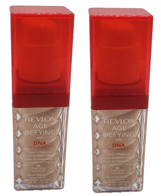 2 PACK Revlon Age Defying Cream Foundat Makeup with DNA Advantage 05 Fresh Ivory
