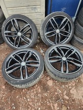 4X R20 Inch 5x112 Audi RS Style Black Polished Wheels&tyres Fits For A4 A5 A6 Q5