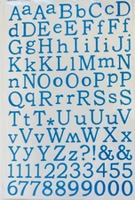 Blue Glitter  Alphabet Letter Stickers Planner Crafts Scrapbook Teacher Supply