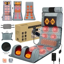Vibrating Back Massage Mat with Heat Full Body Massager For Blood Circulation
