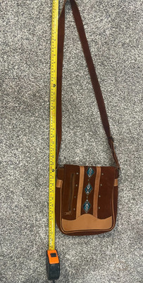 Aoking faux leather bag with southwestern design Crossbody adjustable strap