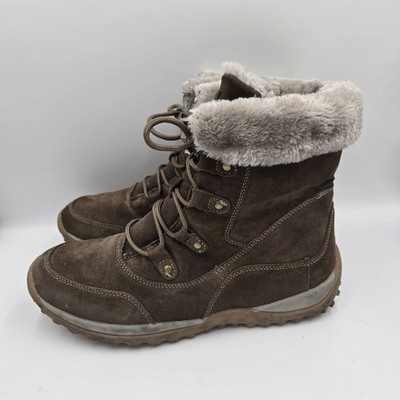 Tamarack Boots Womens Size 10 M Brown Leather Winter Warm Faux Fur Thinsulate