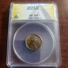 1915-S ANACS VF30 Lincoln Wheat Penny San Francisco Mint