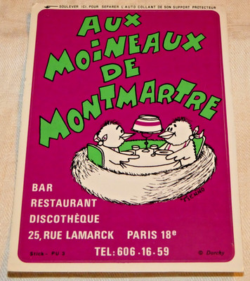 Dorchy Aux moineaux de Montmartre Bar Restaurant Disco Sticky Car Card