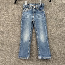 Sonoma Girls Bootcut Jeans Size 4 Medium Wash Faded Adjustable Waist Stretch