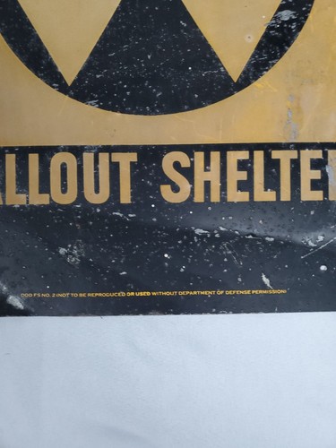 Vintage Fallout Shelter Sign 14x10, Authentic 1940s-60s Government Issue NYC - Picture 8 of 12