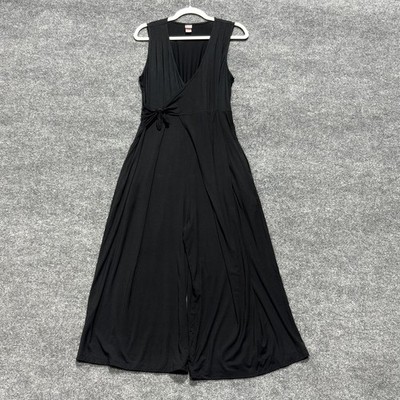Nom Maternity Jumpsuit Womens Medium Black Sleeveless Wrap Nursing Modal Soft