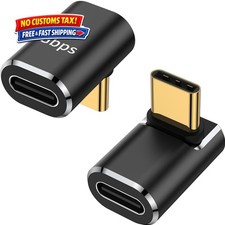 USB C 90 Degree Adapter, Right Angle L Shape USB Type C Male to Female 2 Pack
