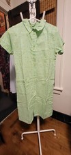 Vintage 1960's Sears Mint  Lt Yellow Fowers  Apples Robe House Dress S