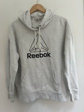 Reebok Women's Embroidered Logo Cozy Pullover Long Sleeve Hoodie Heather Gray S