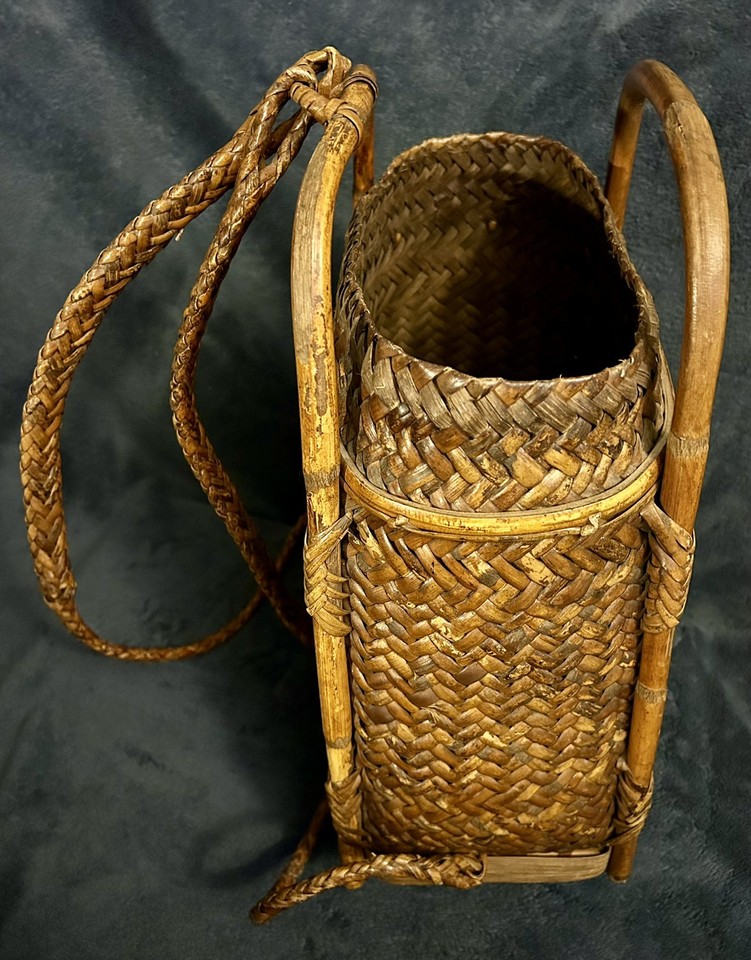 Vintage Philippine Pasiking Bontoc Sangi Indigenous Basket Backpack 15. ...