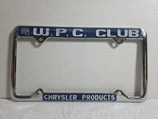 W. P. C. Club Chrysler Products WPC License Plate Frame 