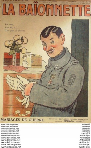La Baionnette 1918 # 149 (Mariages De Guerre) Hass Leonnec Le Rallic Branly - Picture 1 of 9