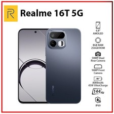 (New) Realme 16T 5G 8GB+256GB BLACK Dual SIM Global Ver. Android Cell Phone