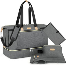 Diaper Bag Tote for Baby - Large Mommy Bag with Portable Changing Pad Pacifier C