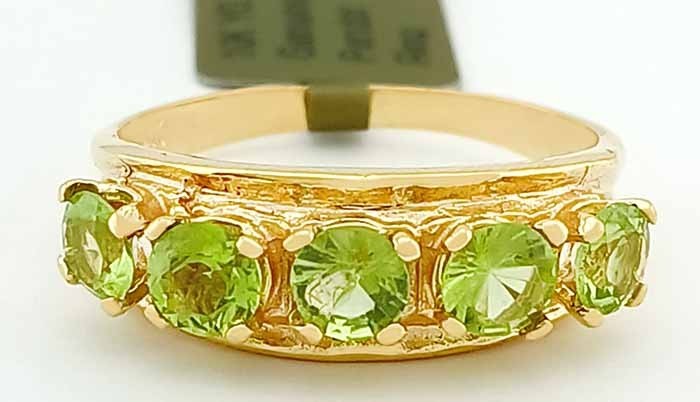 GENUINE 1.75 Cts PERIDOT RING SOLID 10k GOLD -Free Certificate Appraisal - NWT