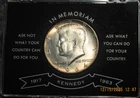 1964 Kennedy 40% Silver Half Dollar BU in Memorial in Clear Plastic Holder CHRC